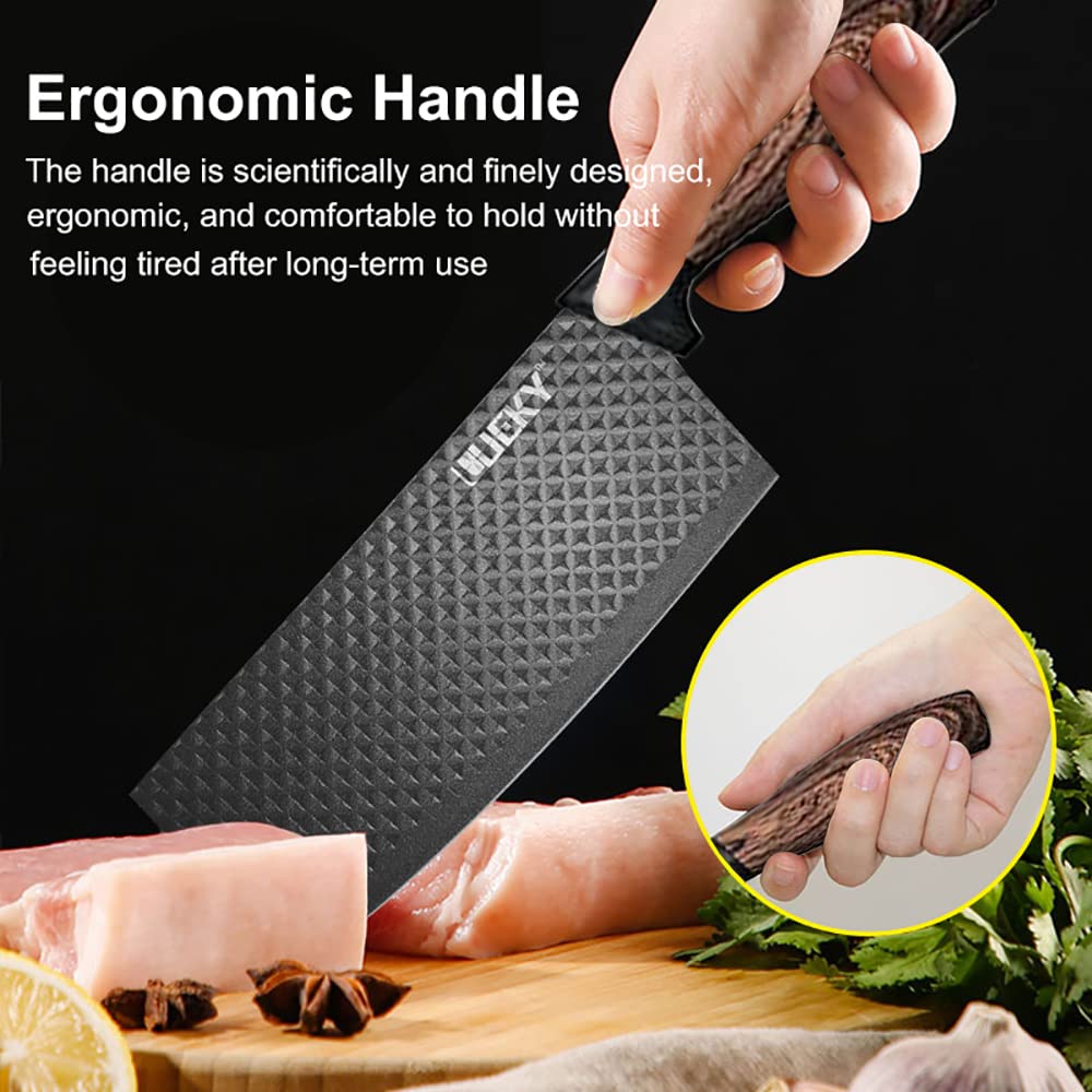 Homezem Kitchen Knife Set, 6-Piece Stainless Steel Chef Knife Set with Peeler and Scissors, Knives Sets with Gift Box for Home, Paring, Cutting and Cooking- Pack of 6