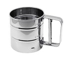 Homezem Baking Stainless Steel Shaker Sieve Cup Manual Flour Sifter with Measuring Scale Mark for Flour Icing Sugar