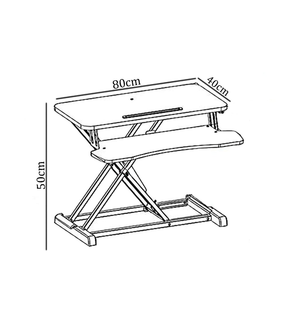 Homezem Height Adjustable Standing Table Computer Lifting Laptop Desk Converter Desk Lifting Legs 80 X 40 X 15 CM (Black)