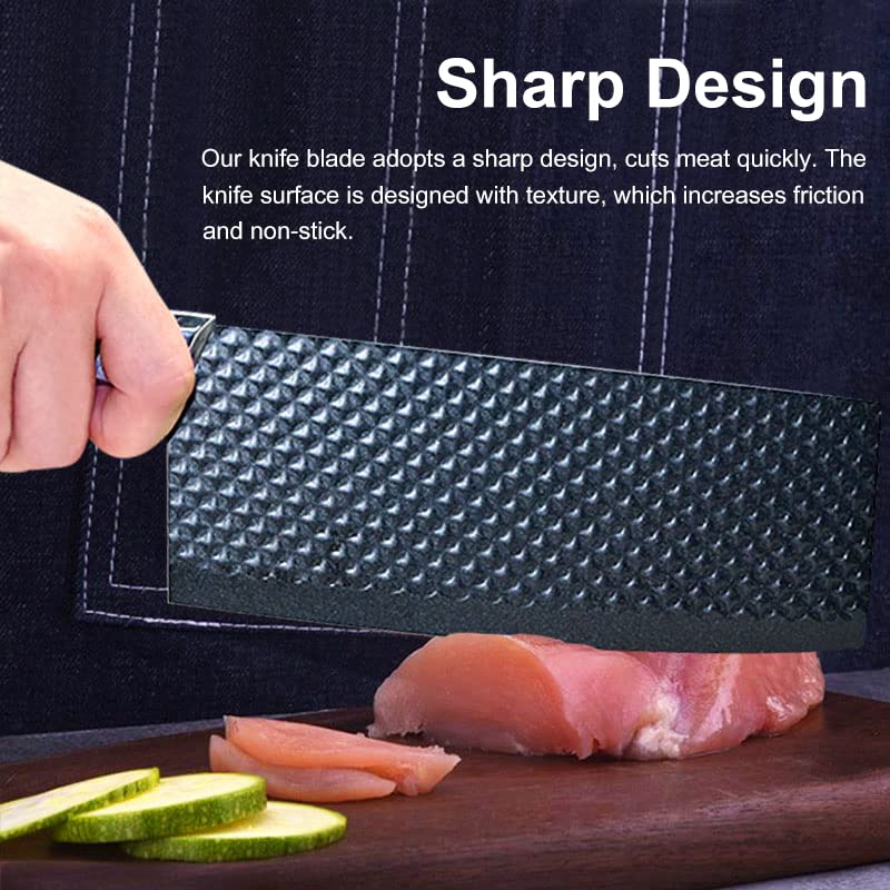 Homezem Kitchen Knife Set, 6-Piece Stainless Steel Chef Knife Set with Peeler and Scissors, Knives Sets with Gift Box for Home, Paring, Cutting and Cooking- Pack of 6