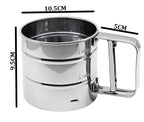 Homezem Baking Stainless Steel Shaker Sieve Cup Manual Flour Sifter with Measuring Scale Mark for Flour Icing Sugar