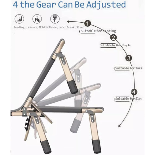 Homezem Folding Bed Single Bed Portable Travel Camp Cots Recliner Office Lunch Break Bed with 56 Round Tube - Gray